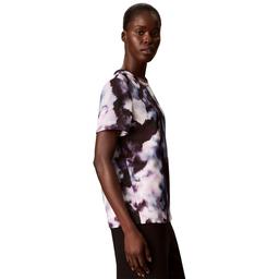 Womens Calvin Klein Short Sleeve Satin Floral Blouse