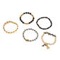 Ashley Cooper(tm) Black/Gold Marbled Stone 5pc. Stretch Bracelet Set - image 1