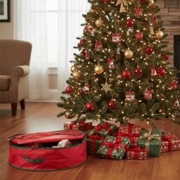 Northlight 24in. Christmas Wreath Zip Up Storage Bag with Handle
