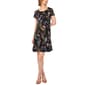 Plus Size MSK Short Sleeve Floral Vine Ruffle Hem A-Line Dress - image 3