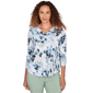 Womens Emaline Seabreeze Essence 3/4 Sleeve Top With Overlapped - image 1