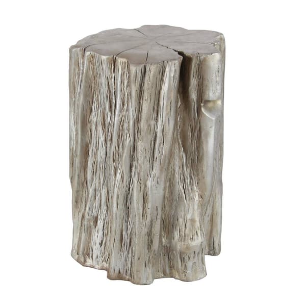 9th & Pike(R) Gold Fiberglass Eclectic Footstool