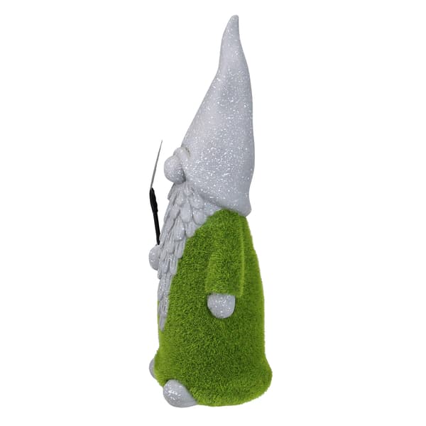 Northlight Seasonal 14in. Moss Covered Gnome with Shovel Statue