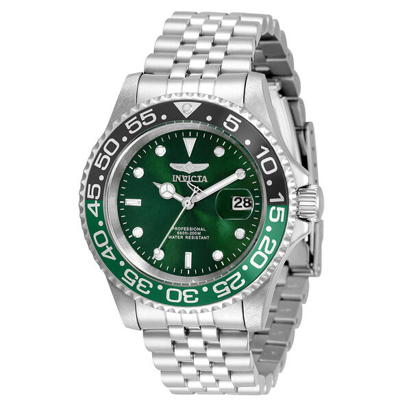 Mens INVICTA Pro Diver Quartz 3 Hand Green Dial Watch - 34105 - image 