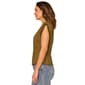 Womens Democracy Cap Sleeve Pleated Golden Olive Peplum Blouse - image 3