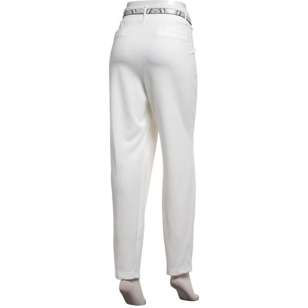 Womens Soho Apparel Straight Leg Snake Belt Crepe Dress Pants