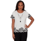 Womens Alfred Dunner Crowd Pleaser Scalloped Paisley Blouse - image 1