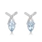 Gemminded White Gold 6x4mm Aquamarine & 0.05ctw. Diamond Earrings - image 4