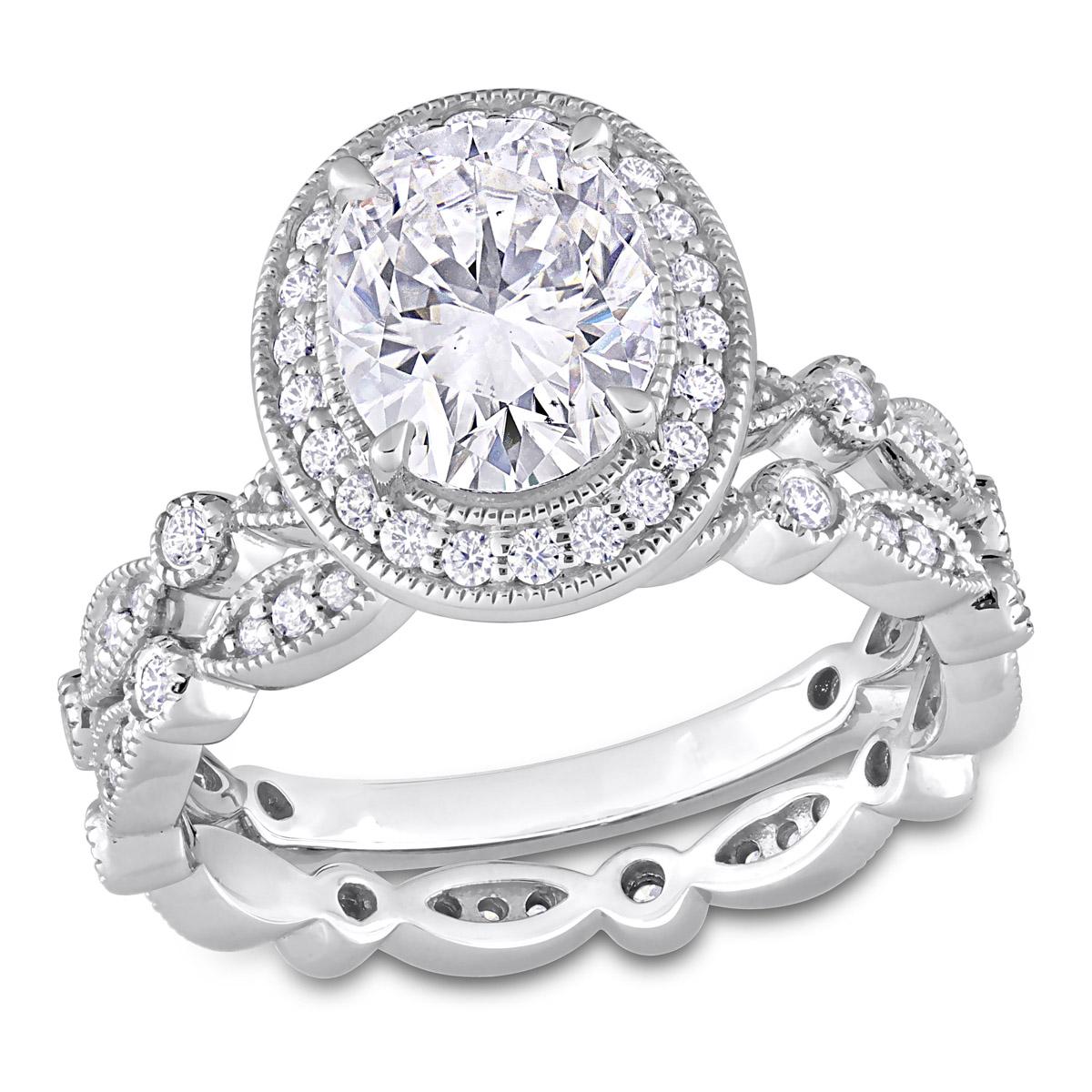 Gemstone Classics™ 10kt. White Gold 2 3/5ctw. Moissanite...