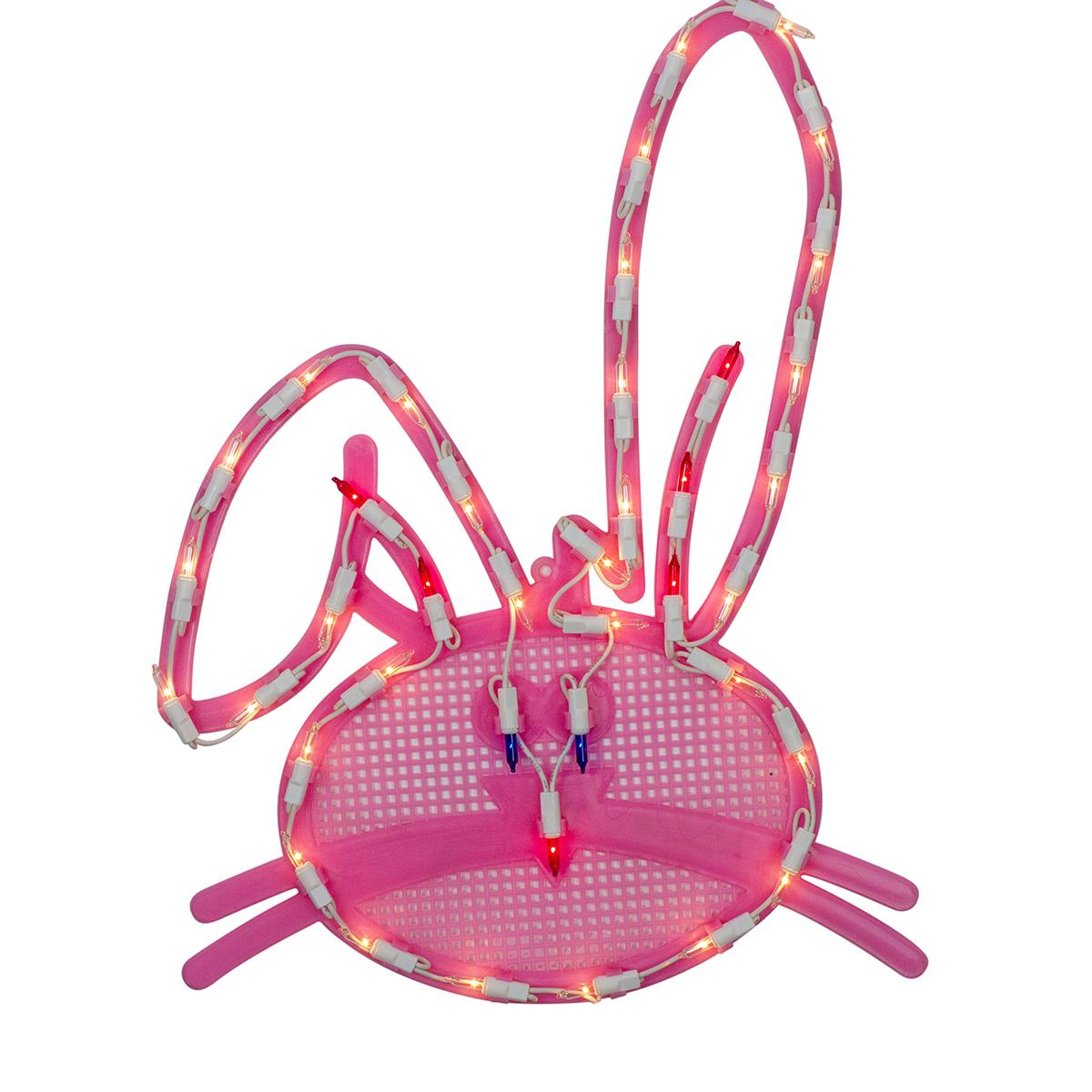 Northlight Seasonal Pink Easter Bunny Head Window Silhouette