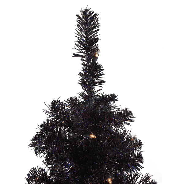 Northlight 4in. Pre-Lit Slim Artificial Tinsel Halloween Tree