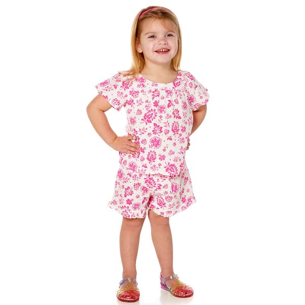Toddler Girl BTween(R) Flower Flowy Tunic & Shorts Set & Sunglasses