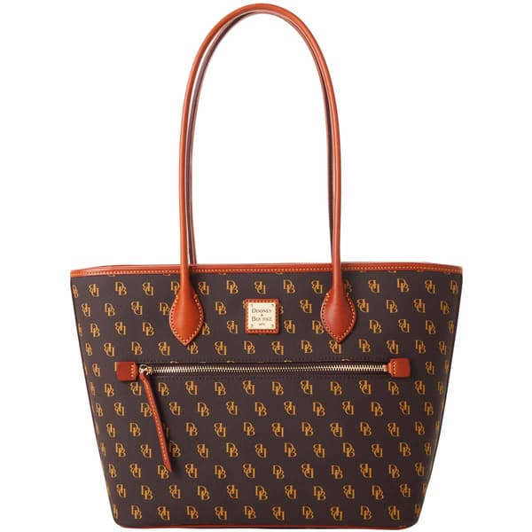 Dooney &amp; Bourke Gretta Tote with Logo - Brown Tmoro