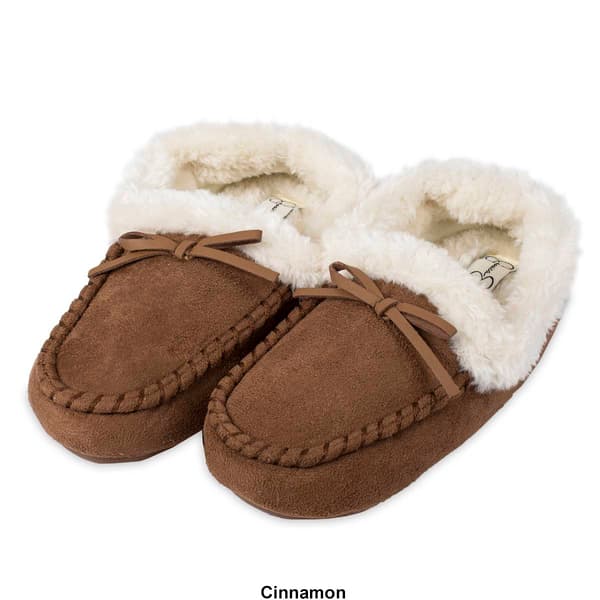 Womens Jessica Simpson Microsuede Moccasin Slippers