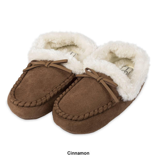 Womens Jessica Simpson Microsuede Moccasin Slippers