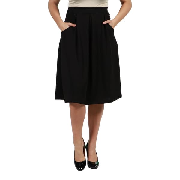 Plus Size 24/7 Comfort Apparel Classic Knee Length Skirt - image 