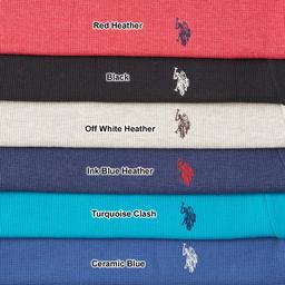 Mens U.S. Polo Assn.® Solid Crew Neck Waffle Knit Thermal