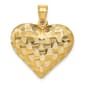 Gold Classics&#40;tm&#41; 14kt. Basket Weave Medium Heart Pendant - image 1