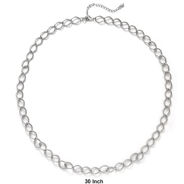 Wearable Art Silver Tone Rope Textured Chain Link Necklace