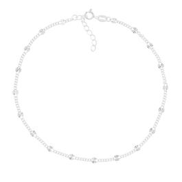 Marsala Sterling Silver Scalloped Disc Chain Anklet
