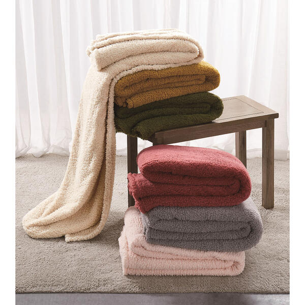 Brooklyn Loom Marshmallow Sherpa Throw Blanket - image 