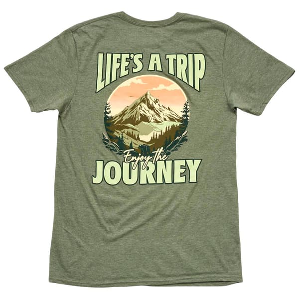 Mens Enjoy the Journey Short Sleeve T-Shirt - Military Green