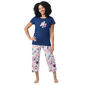Womens HUE Edible Flowers Short Sleeve Tee & Capri Pajama Set - image 1
