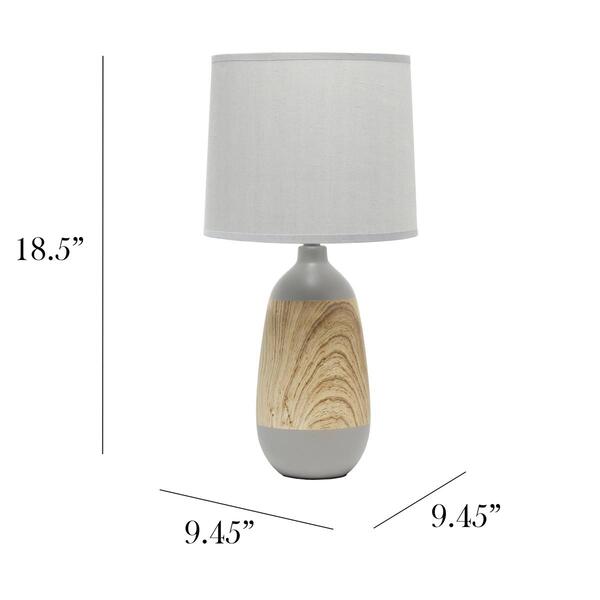 Simple Designs Ceramic Oblong Table Lamp w/Shade