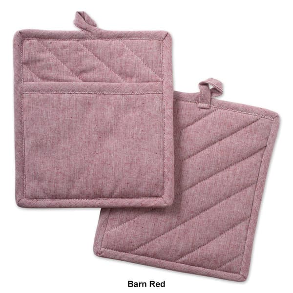 DII® Solid Chambray Pot Holders - Set of 2