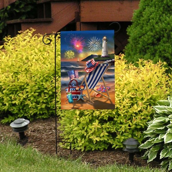 Briarwood Lane Oceanside Fireworks Garden Flag