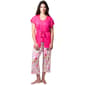 Womens HUE(R) Solid Top Things To Grow Printed Capri 3 Piece Set - image 1