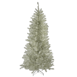Northlight 9ft. Metallic Platinum Tinsel Christmas Tree