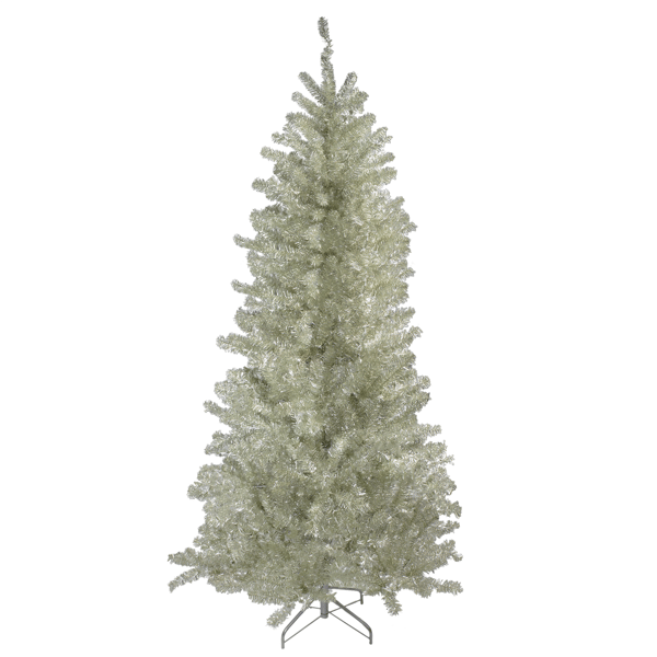 Northlight 9ft. Metallic Platinum Tinsel Christmas Tree