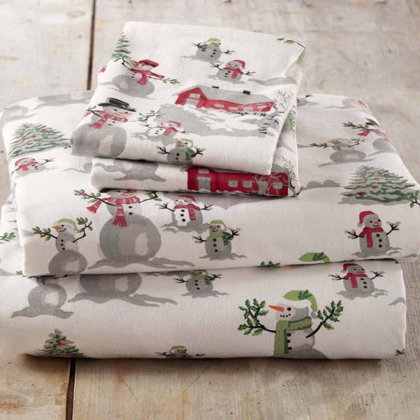 Freshfolds Cotton Winter Wonderland 4pc. Flannel Sheet Set