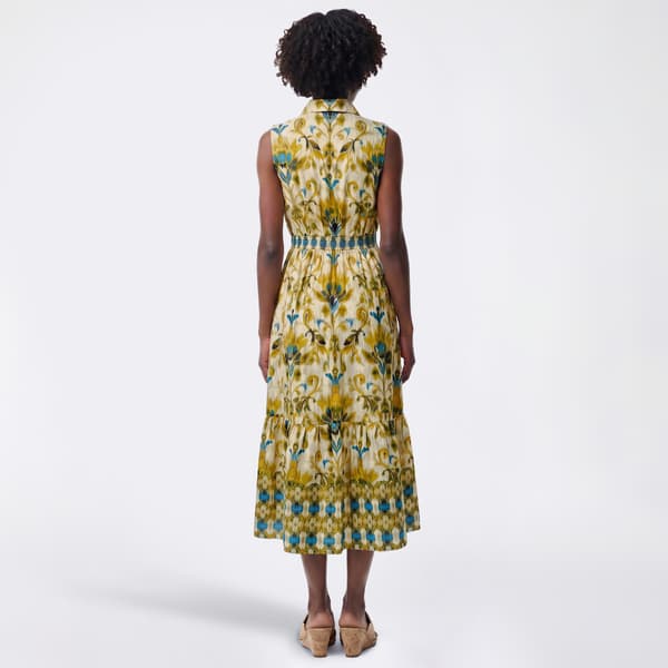 Womens Kasper Sleeveless Scroll Floral Midi Dress