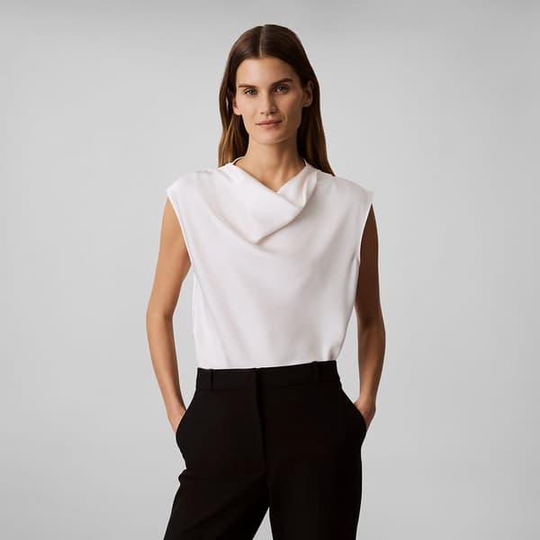 Womens Calvin Klein Sleeveless Mock Neck Solid Blouse - image 