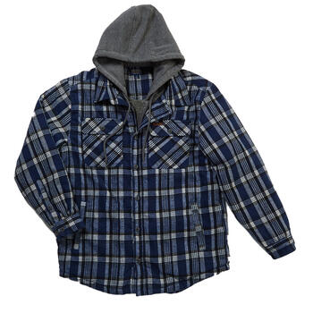 Mens Smith’s Sherpa Lined Flannel Shirt Jacket - Steel Blue - Boscov's