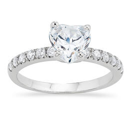 Forever New Heart Cubic Zirconia Solitaire Engagement Ring