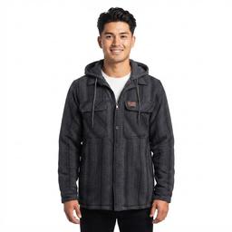 Mens Mountain Ridge Flannel Jacket & Chest Protector -  Blue/Grey