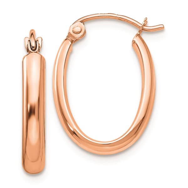 Gold Classics(tm) 14kt. Rose Gold 20x3.75mm Hoop Earrings - image 