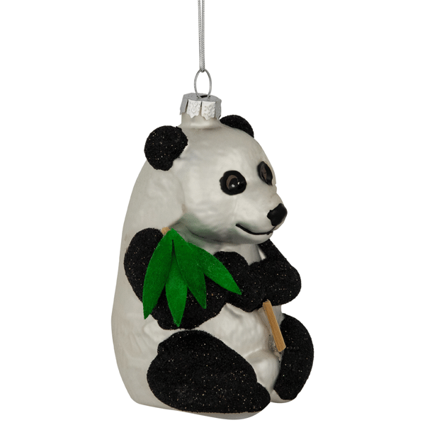Northlight Glittered Panda Bear Glass Christmas Ornament