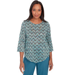 Petite Alfred Dunner Sedona Sky Knit Novelty Space Dye Top