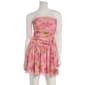Juniors Madden Girl Floral Mesh Strapless Ruch Skater Dress - image 2