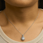 Haus of Brilliance Blue Topaz & Diamond Halo Pendant Necklace - image 4