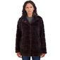 Womens Sebby Grooved Faux Fur Coat with Hood - image 6