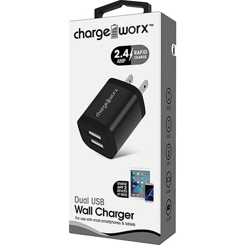 Charge Worx 2.4A Metal Dual USB Wall Charger - image 
