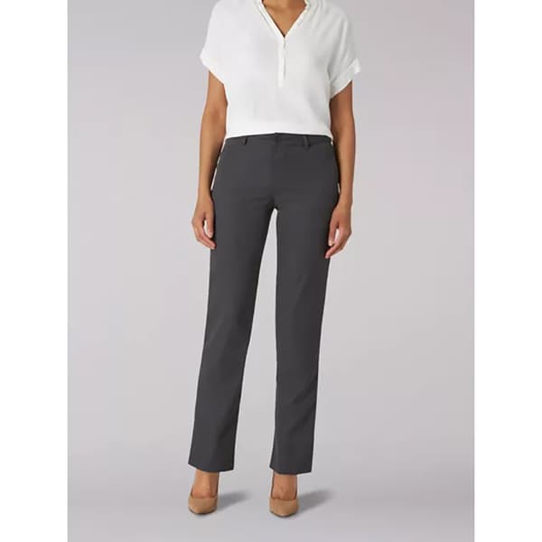 Womens Lee(R) Relaxed Fit Wrinkle Free Pants- Charcoal Heather