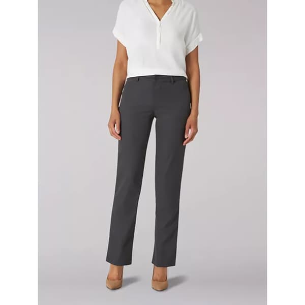 Womens Lee(R) Relaxed Fit Wrinkle Free Pants- Charcoal Heather - image 