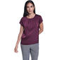 Womens Calvin Klein Short Sleeve Round Neck With Pleats Blouse - image 1