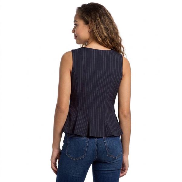 Juniors A. Byer Pinstripe Long Vest